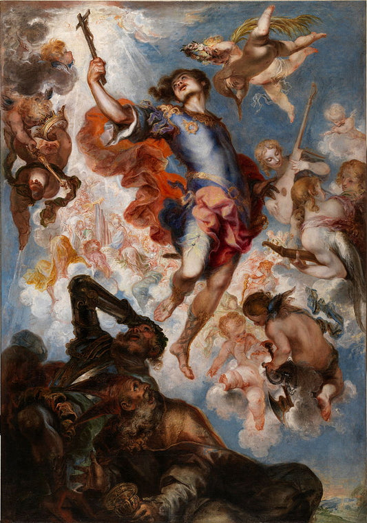 El triunfo de San Hermenegildo, vintage artwork by Francisco de Herrera el Mozo, 12x8" (A4) Poster