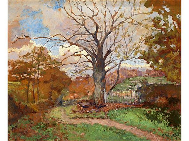 Path with Fence by Henri DeLavallee,A3(16x12")Poster