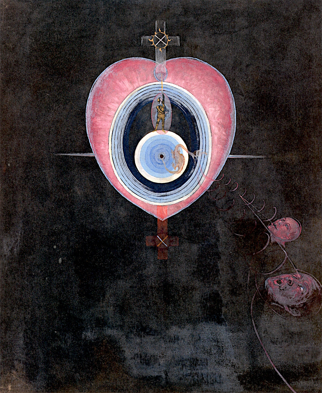 The Dove, No. 09, Group IX/UW, No. 33, vintage artwork by Hilma af Klint, 12x8" (A4) Poster
