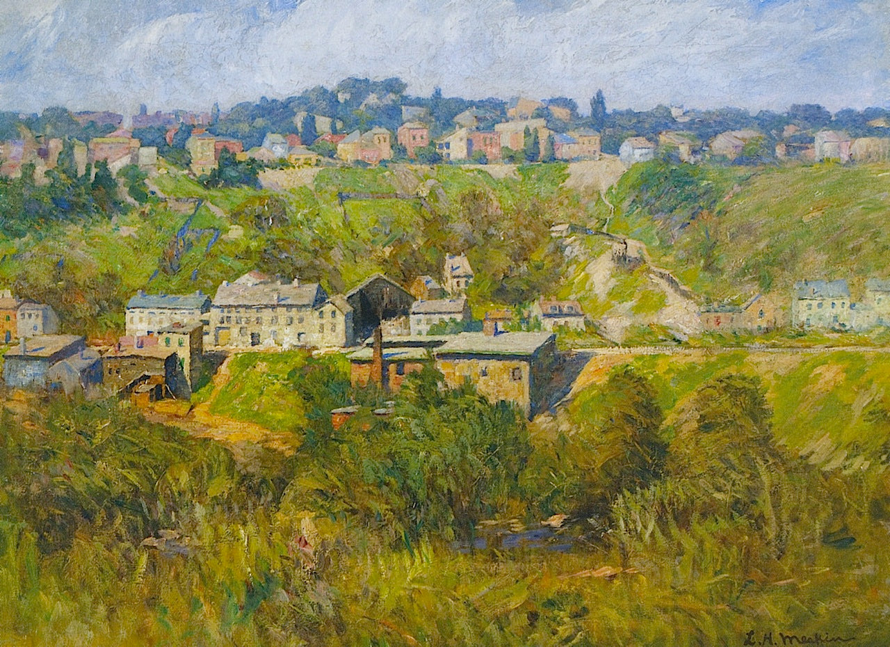 Mt. Auburn above Henry Street, Cincinnati, vintage artwork by Lewis Henry Meakin, 12x8" (A4) Poster