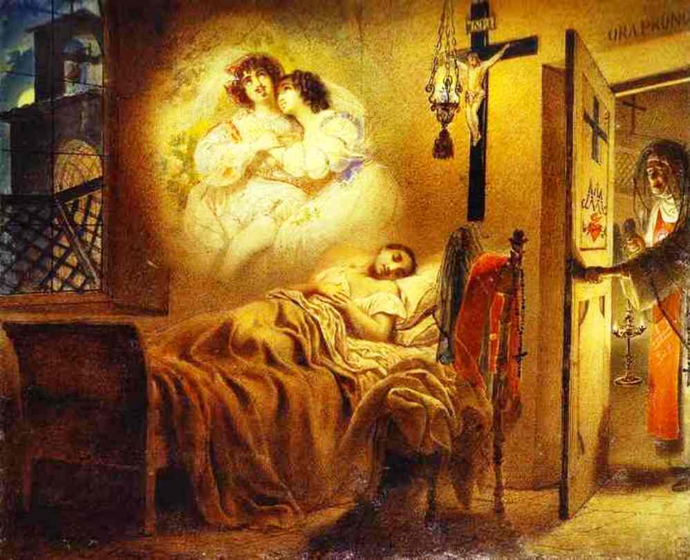 Nun's Dream, vintage artwork by Karl Pavlovich Brulloff, A3 (16x12") Poster Print