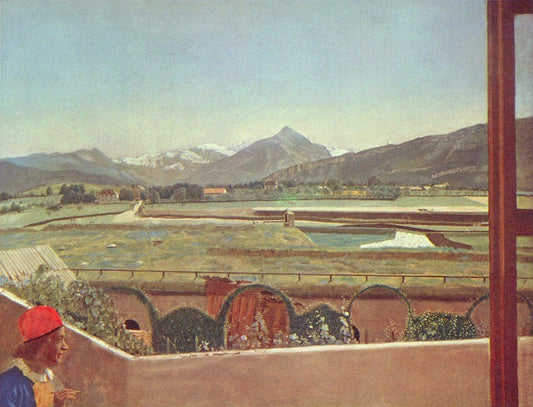 Landscape at Geneva, vintage artwork by Jean-Étienne Liotard, 12x8" (A4) Poster