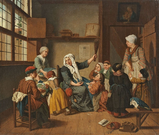 In the Schoolroom, vintage artwork by Jan Josef Horemans the Elder, 12x8" (A4) Poster