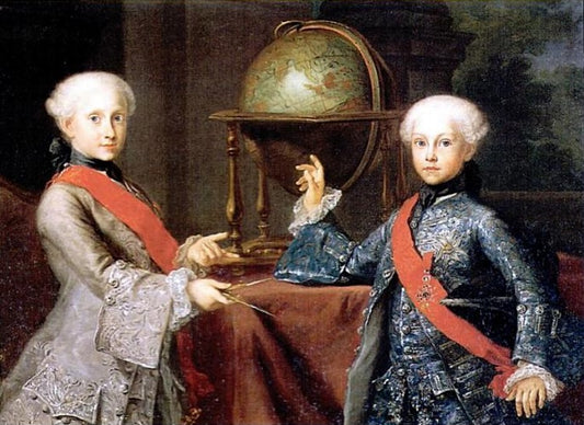 The Infantes Fernando and Gabriel, vintage artwork by Giuseppe Bonito, 12x8" (A4) Poster