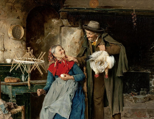 Off to Market, vintage artwork by Alessandro Sani, 12x8" (A4) Poster