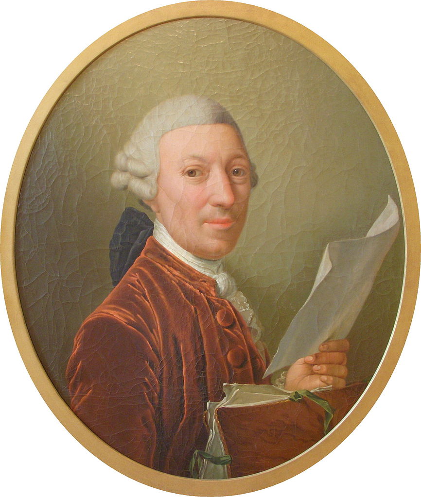 Hofbaurat Johann Joachim Busch, vintage artwork by Georg David Matthieu, 12x8" (A4) Poster
