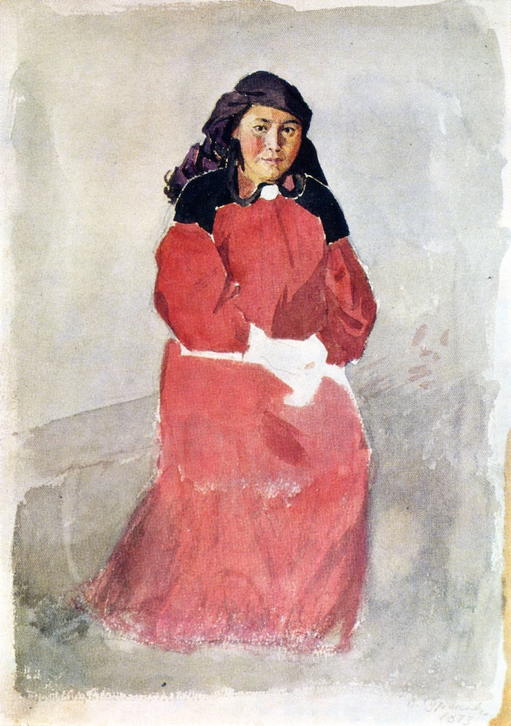 Tartar Woman from Minusinsk, vintage artwork by Vasili Ivanovich Surikov, 12x8" (A4) Poster