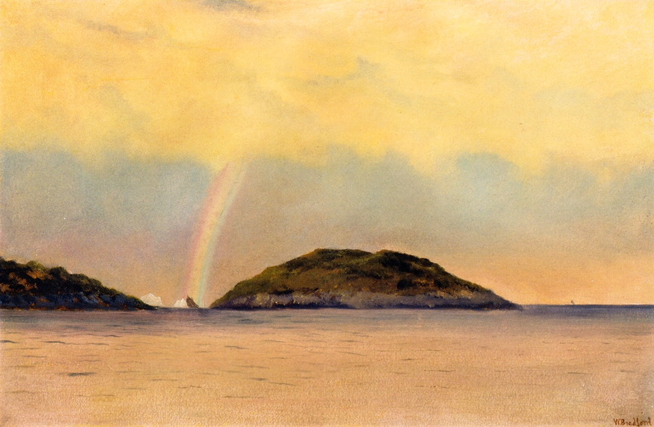 Rainbow over the Arctic, vintage artwork by William Bradford, 12x8" (A4) Poster