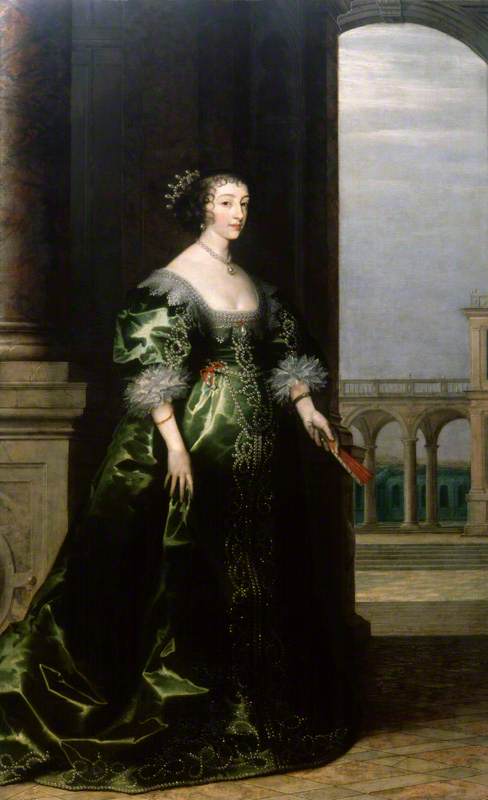 Henrietta Maria, Wife of Charles I, vintage artwork by Hendrick van Steenwijck the Younger, 12x8" (A4) Poster