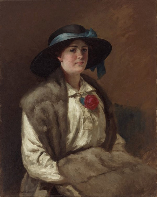 Portrait of Miss Hilary Mackinnon (later Mrs. J.S. Reid), vintage artwork by Rupert Bunny, 12x8" (A4) Poster