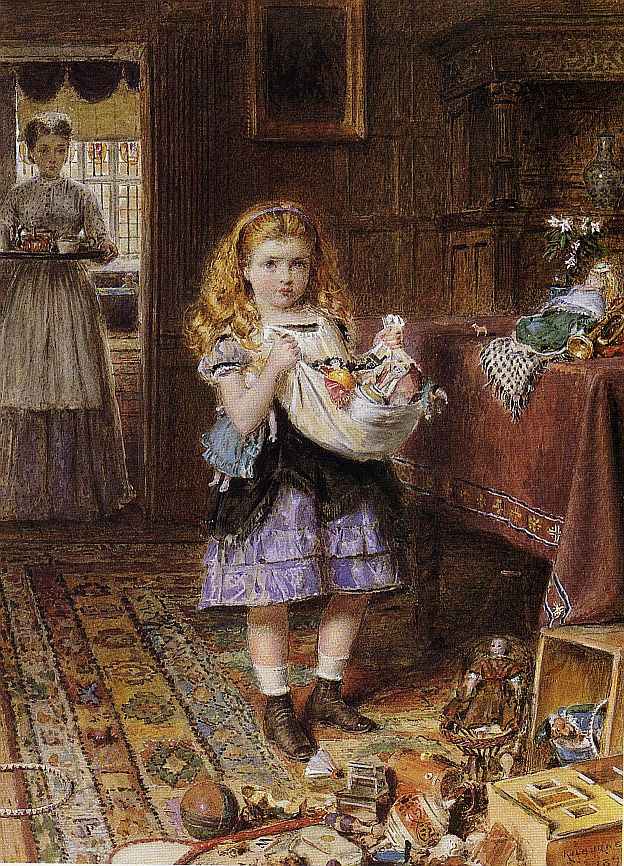 Collecting Toys, vintage artwork by George Goodwin Kilburne, 12x8" (A4) Poster