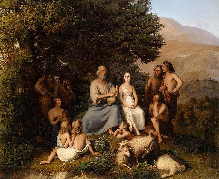 Homer sings, vintage artwork by Carl Ludwig Friedrich Becker, A3 (16x12") Poster Print