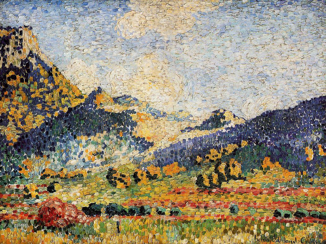 Les Petits, Montagnes Mauresques, vintage artwork by Henri-Edmond Cross, 12x8" (A4) Poster