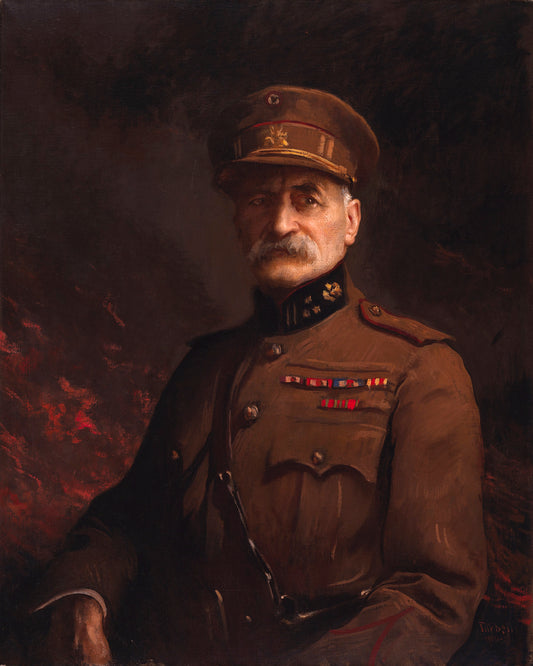 General Georges Leman, Commander of the Fortified Town of Liege, vintage artwork by Edmund Tarbell, 12x8" (A4) Poster