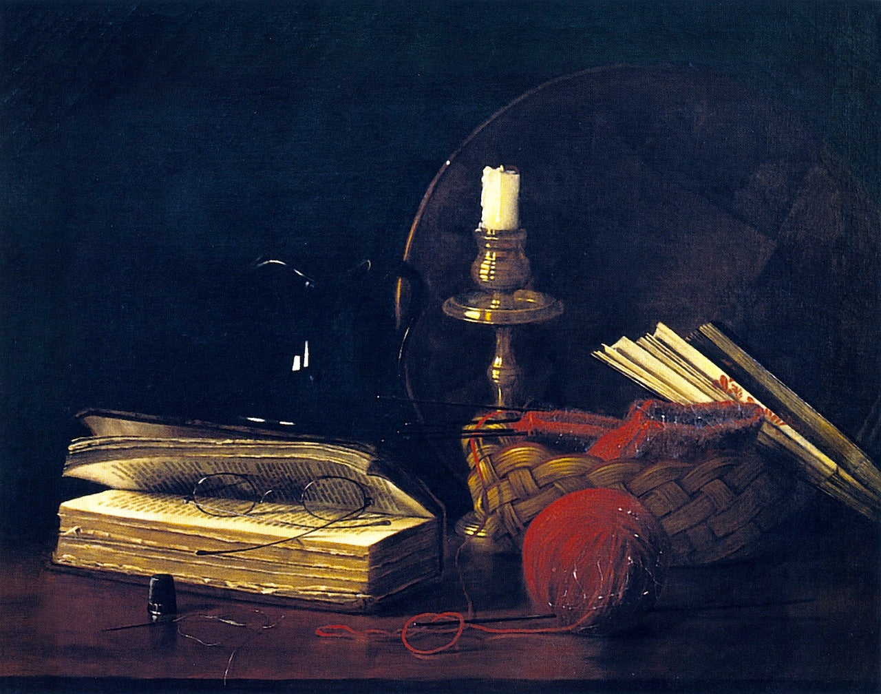 Still LIfe with Sewing Basket by Claude Raguet Hirst,A3(16x12")Poster