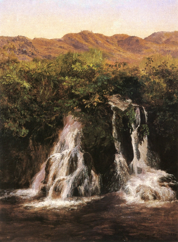 Cascada de Rincón Grande, vintage artwork by Jose María Velasco, 12x8" (A4) Poster