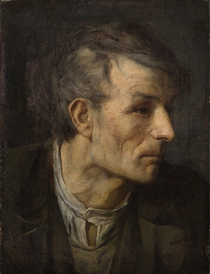 Man's head, vintage artwork by Johanne Mathilde Dietrichson, 12x8" (A4) Poster