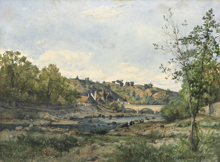 Herisson, vintage artwork by Henri-Joseph Harpignies, A3 (16x12") Poster Print