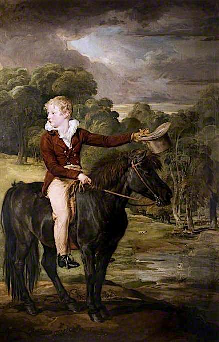 Lord Stanhope, Riding a Pony, vintage artwork by James Ward, 12x8" (A4) Poster