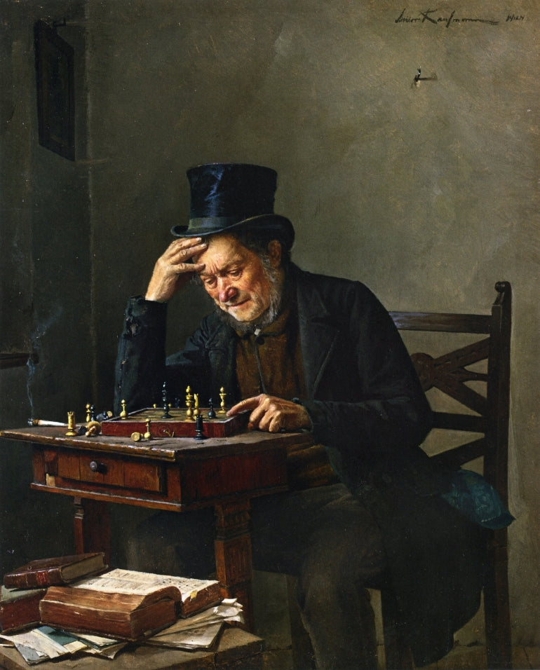 The Chess Player by Isidor Kaufmann,A3(16x12")Poster