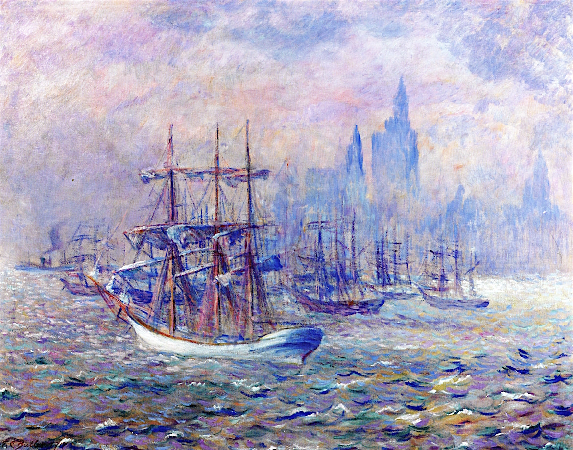 Sailboats, Upper Bay, New York by Theodore Earl Butler,A3(16x12")Poster