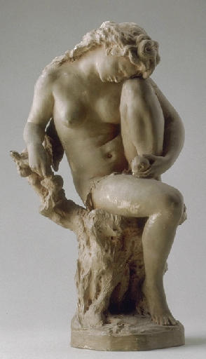 Eve Holding an Apple, vintage artwork by Jean-Baptiste Carpeaux, 12x8" (A4) Poster