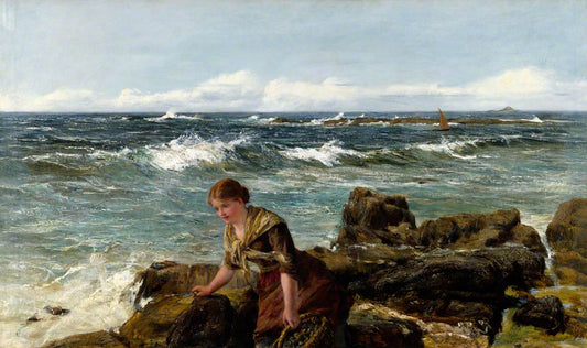 Gathering Limpets, vintage artwork by James Clarke Hook, R.A., A3 (16x12") Poster Print