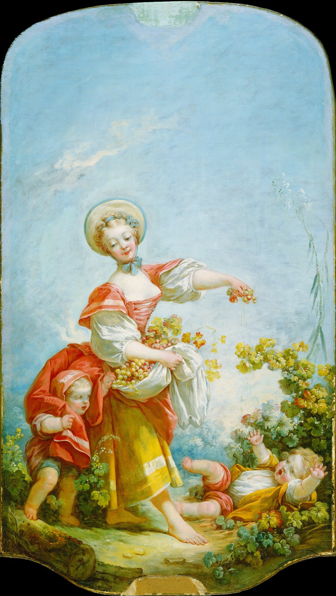 The Grape Gatherer, vintage artwork by Jean-Honore Fragonard, 12x8" (A4) Poster