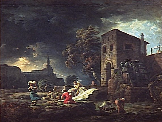 Midday:  Storm, vintage artwork by Claude-Joseph Vernet, 12x8" (A4) Poster