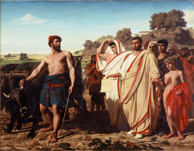 Cincinnatus recevant les deputes du Senat, vintage artwork by François-Leon Benouville, A3 (16x12") Poster Print