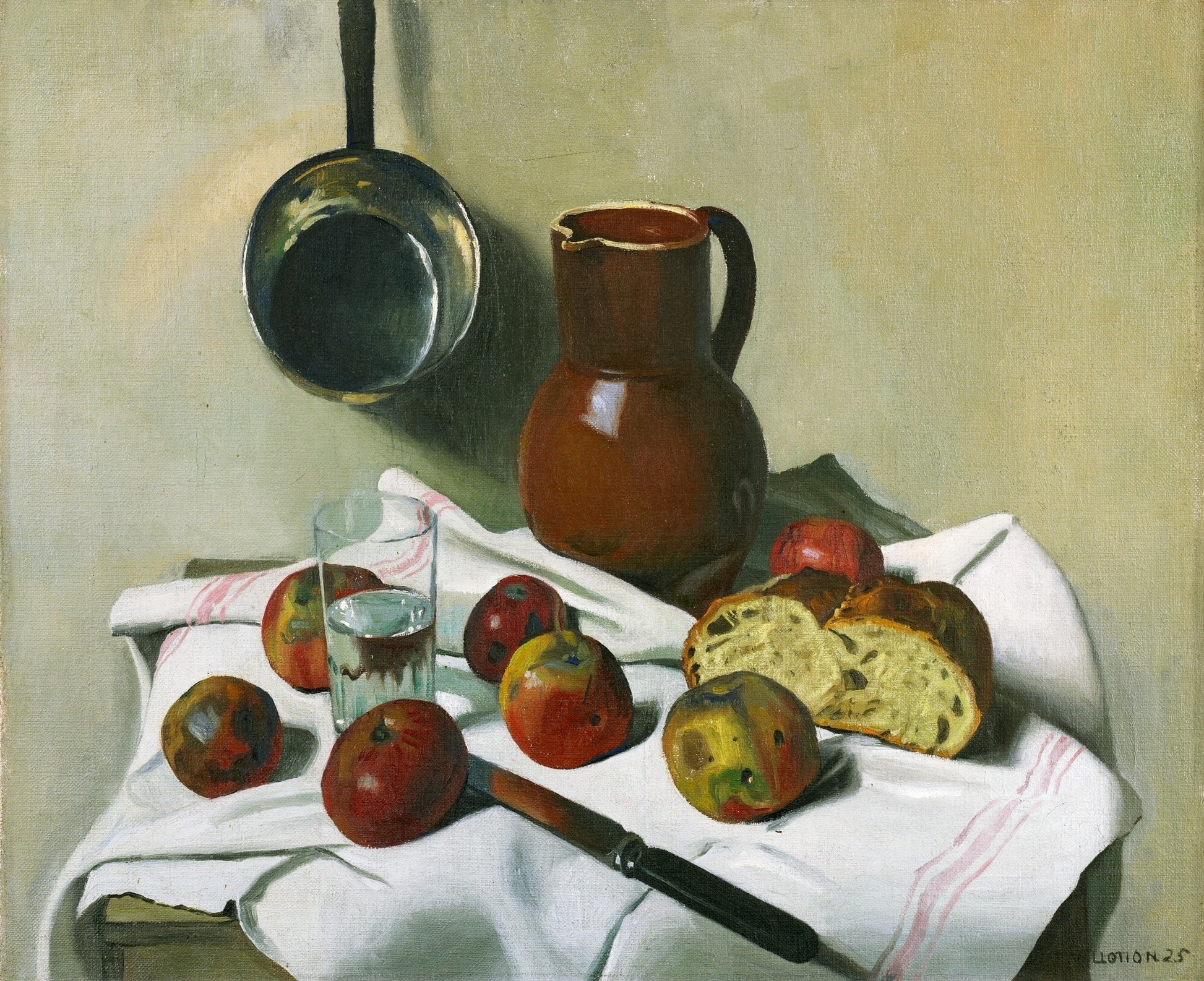 Apples, jug, glass of water and tin pan by Felix Vallotton,A3(16x12")Poster