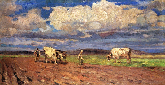 Plowing the Fields by Beppe Ciardi,16x12(A3) Poster