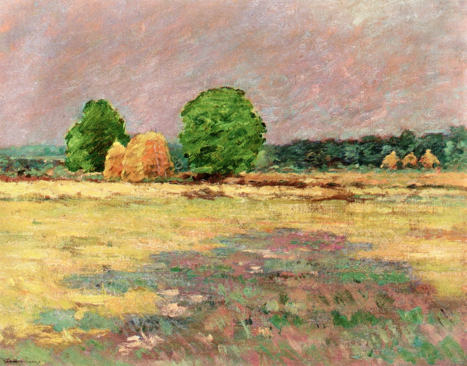 Grain Field, N. J., vintage artwork by Theodore Robinson, 12x8" (A4) Poster