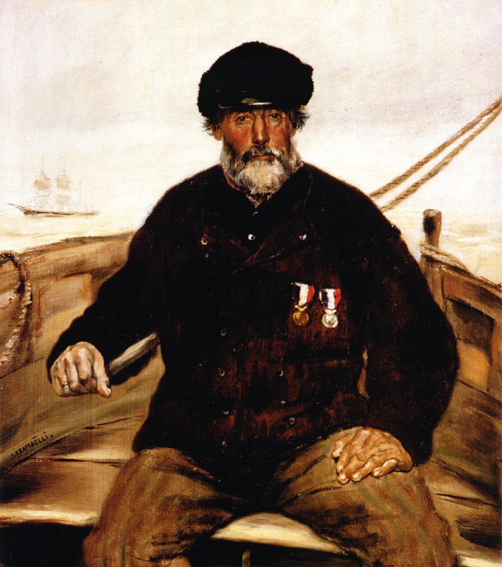 Pere Altazin. Chief Lifeguard of Honfleur, vintage artwork by Jean-François Raffaëlli, 12x8" (A4) Poster
