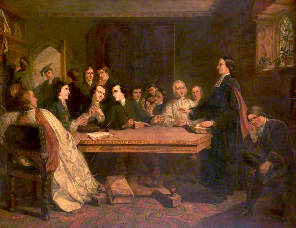 John Wesley and His Friends at Oxford, vintage artwork by Marshall Claxton, A3 (16x12") Poster Print