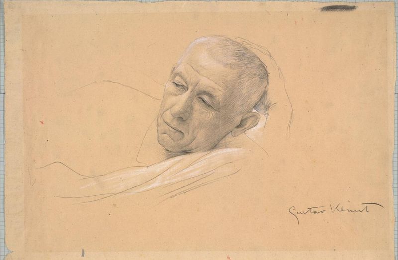 Head of a Reclining Man by Gustav Klimt,A3(16x12")Poster
