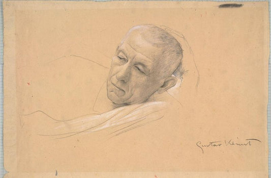 Head of a Reclining Man by Gustav Klimt,A3(16x12")Poster