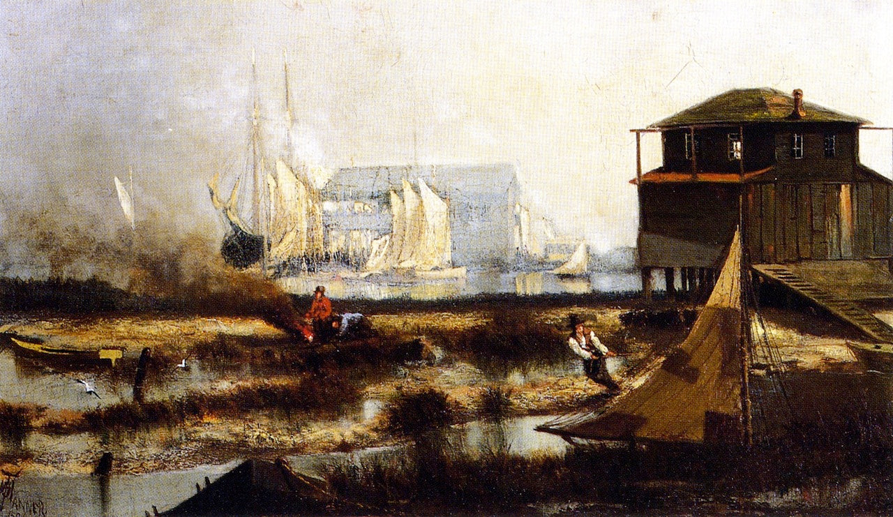 Harbor Scene by Henry Ossawa Tanner,A3(16x12")Poster
