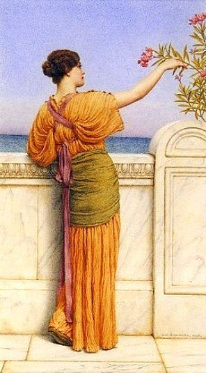 A Choice Blossom, vintage artwork by John William Godward, 12x8" (A4) Poster