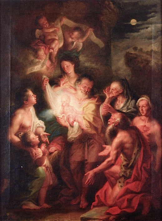 Adoration of  Shepherds, vintage artwork by Johann Zoffany, 12x8" (A4) Poster
