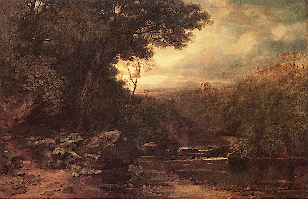 Lowland River - Sunset, vintage artwork by Horatio McCulloch, A3 (16x12") Poster Print