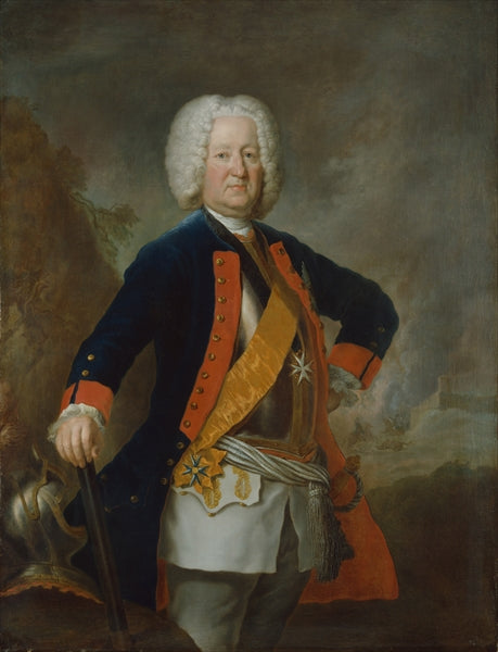 Field Marshal Count Finck von Finckenstein, vintage artwork by Georg David Matthieu, 12x8" (A4) Poster