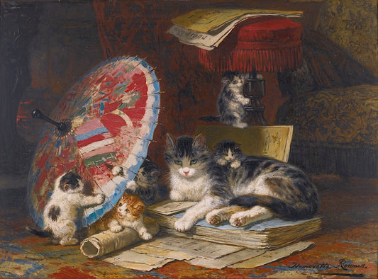 Kittens Playing, vintage artwork by Henriette Ronner-Knip, A3 (16x12") Poster Print