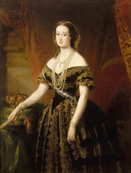 Portrait of Eugenie de Montijo, vintage artwork by Edouard Louis Dubufe, A3 (16x12") Poster Print