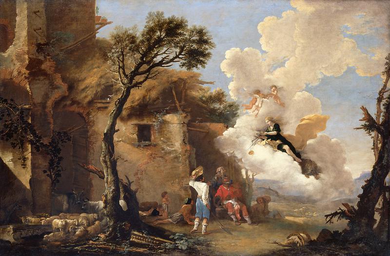 The Vision of Astraea, vintage artwork by Salvator Rosa, 12x8" (A4) Poster