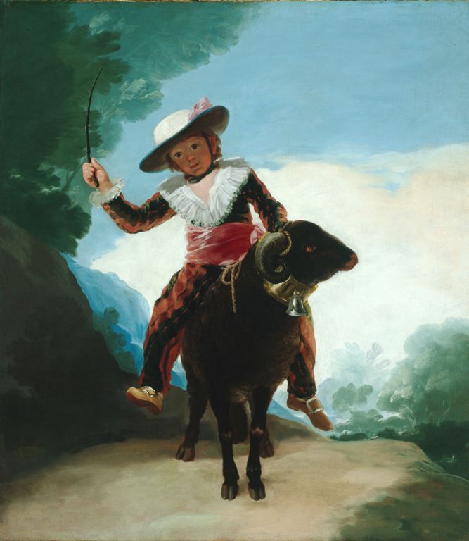 Boy with a Ram, vintage artwork by Francisco de Goya y Lucientes, 12x8" (A4) Poster