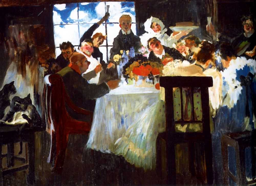 The Tea Party by Nikolai Sapunov,16x12(A3) Poster