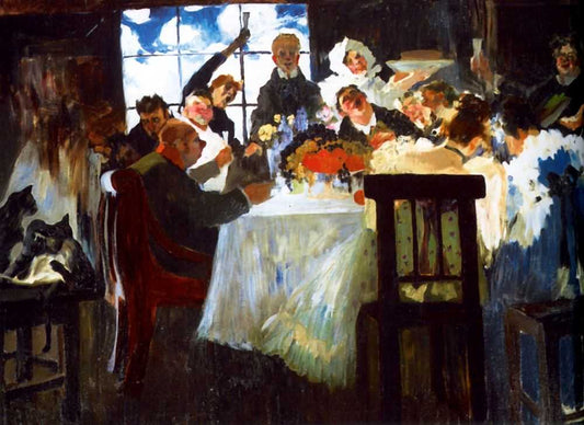 The Tea Party by Nikolai Sapunov,16x12(A3) Poster