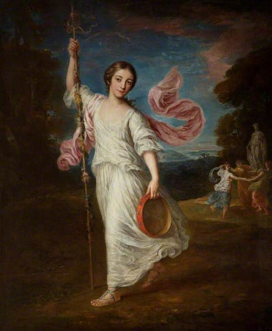 Lady Emily Kerr as a Bacchante, vintage artwork by William Hoare, 12x8" (A4) Poster