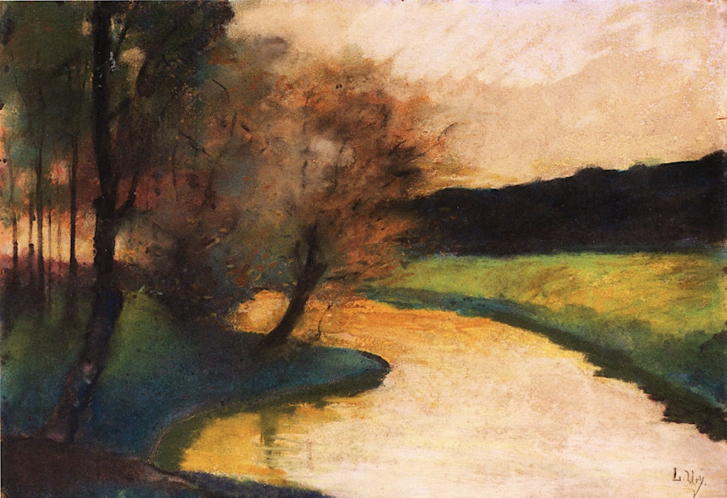 Autumnal Brook Landscape in the Evening Light by Lesser Ury,A3(16x12")Poster